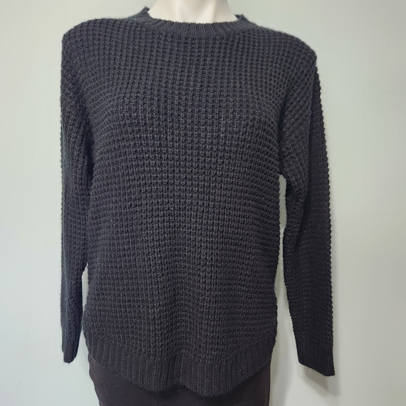 fashion Sweaters - Fashion Black Acrylic Sweater
